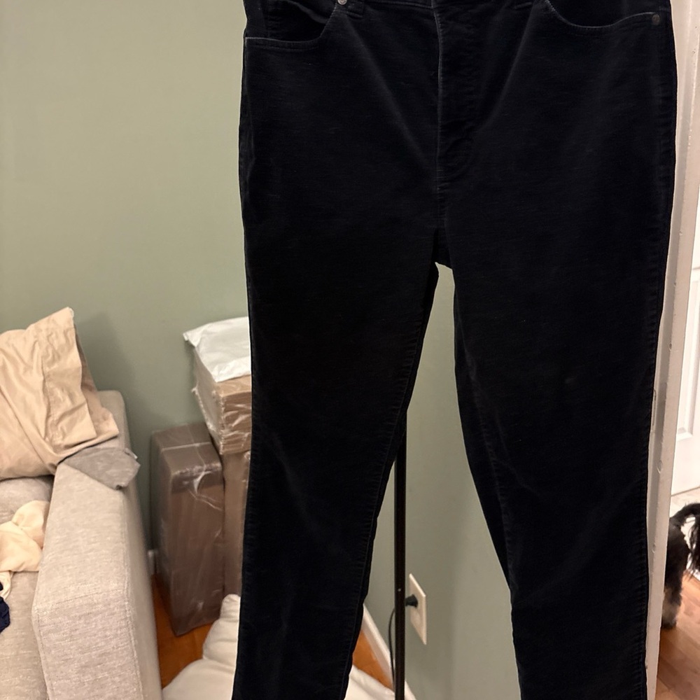 Talbots High-Waist Black Corduroy Pants